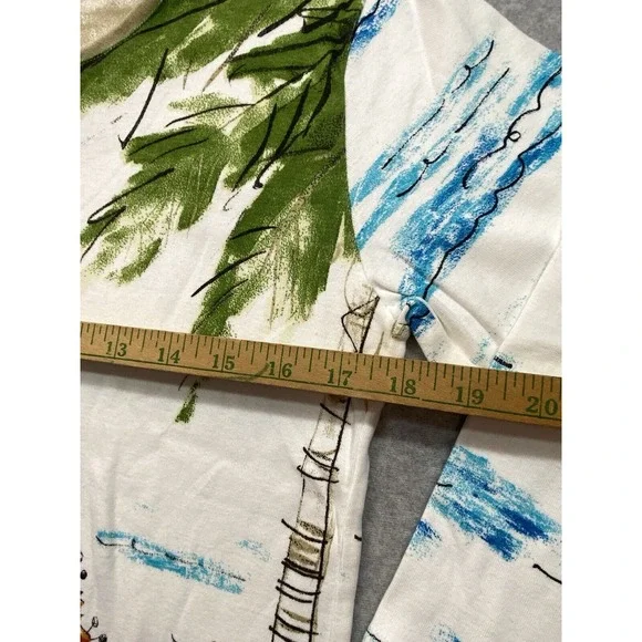 Chicos Blouse Womens Small White Top Casual Beach Hawaii Costal Relax - Picture 6 of 9